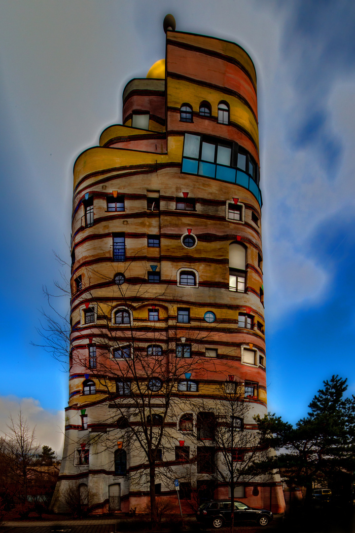 f. hundertwasser building " waldspirale", darmstadt, germany