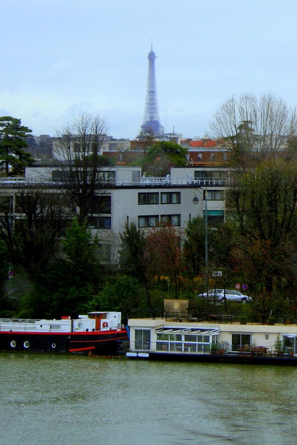 F-Paris 047: Seine und Stadtübersicht mit Eifelturm