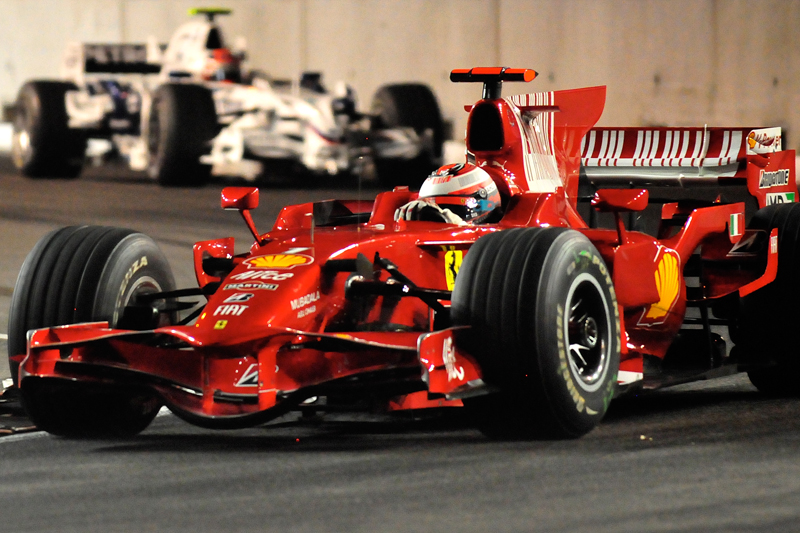 F1-Kimi Raikkonen in Red Ferrari