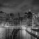 NEW YORK CITY Monochrome Impression bei Nacht | Panorama