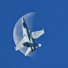 F/A-18 crossing Moon on Axalp 2022