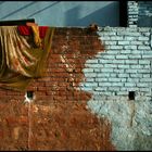 Façade dans le village d'Orccha - Inde.