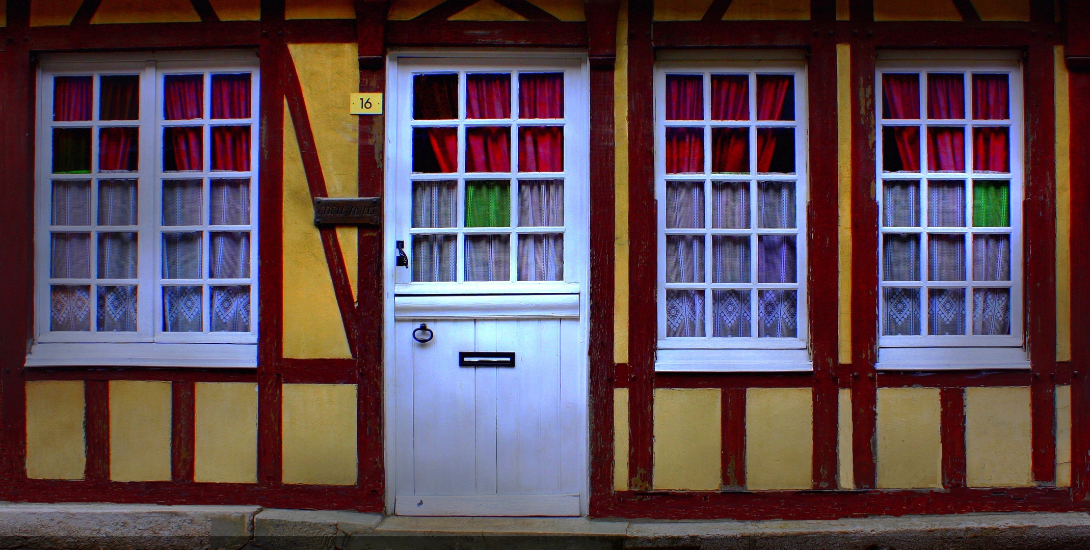 Façade normande à colombages