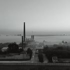 Fabrik und Nebel (s/w)