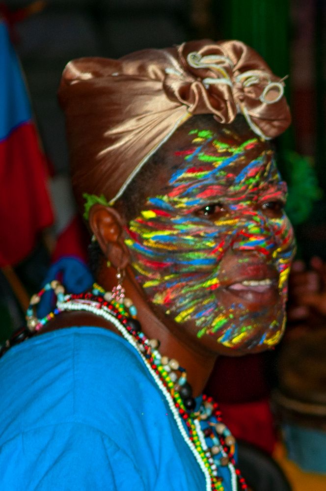 Face painted for the carnival