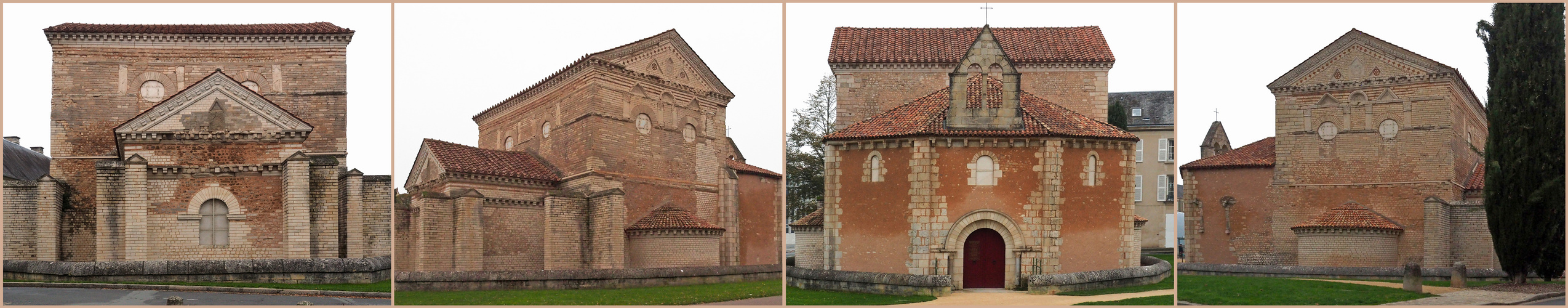 Faces est, nord, ouest, sud du Baptistère Saint-Jean de Poitiers…