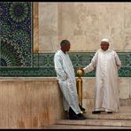 Fachgespraech an der Hassan II Moschee in Casablanca, Marokko