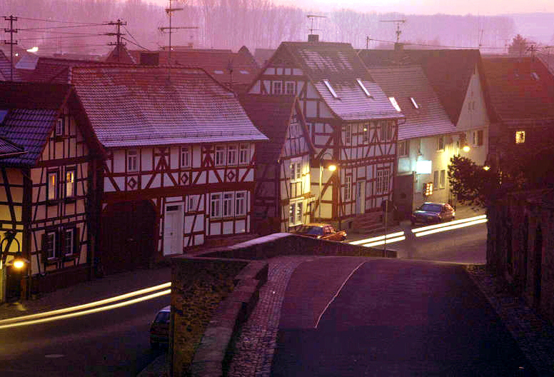 Fachwerk Abenddämmerung