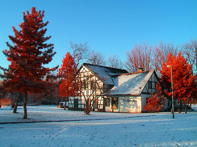 Fachwerk im Schnee (IR Bi-Color)