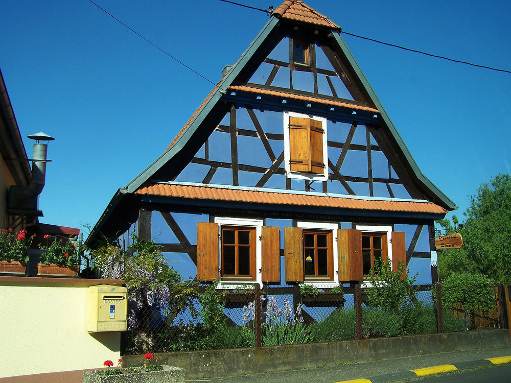 Fachwerk in himmelblau