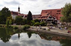 Fachwerkhäuser bei der Josef-Eberle-Brücke