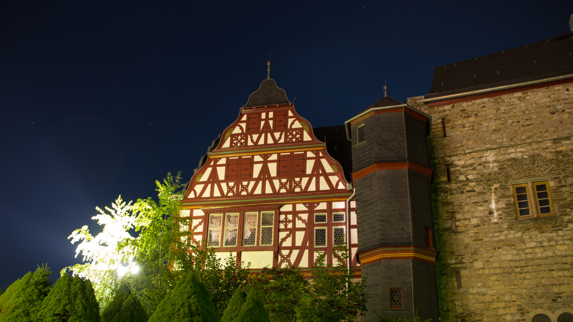 Fachwerkhaus bei Nacht