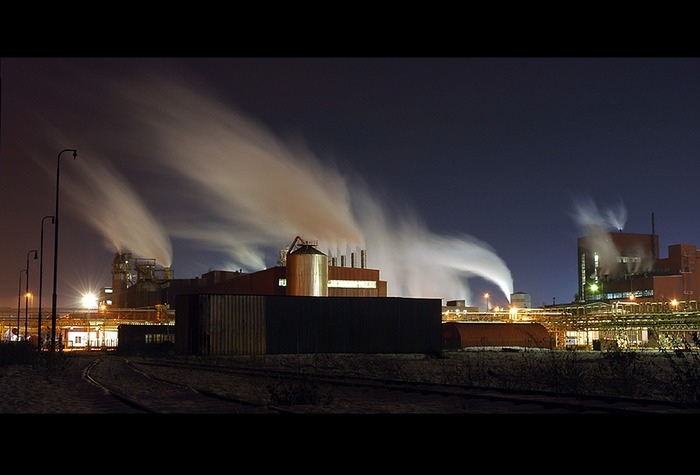 factory at night