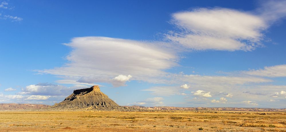 *Factory Butte & Clouds*