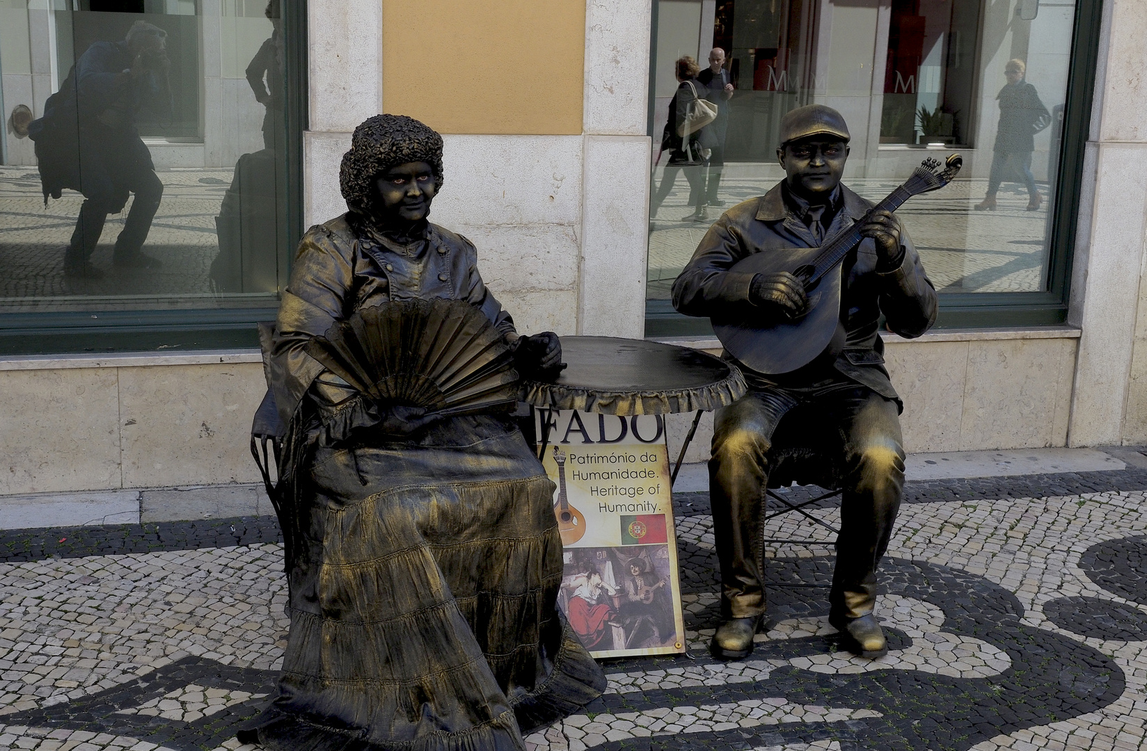 Fado Streetfiguren in Lissabon