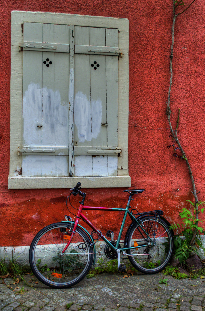 Fahrrad an der Wand