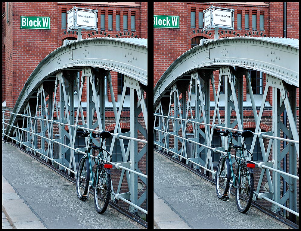 Fahrrad auf der Wandrahmsfleet-Brücke (X)