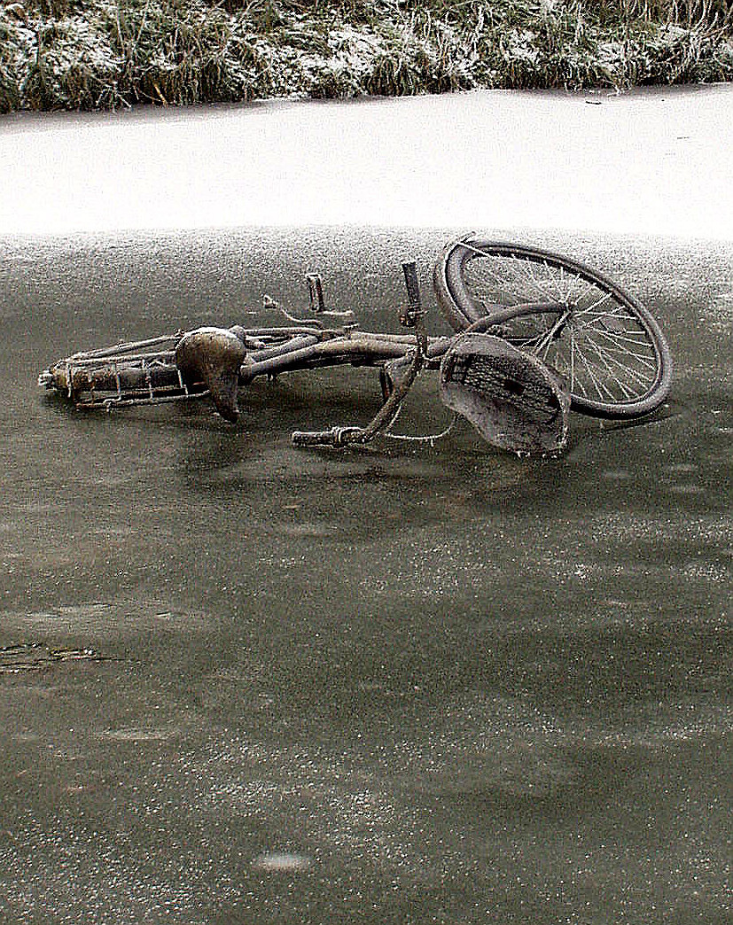 Fahrrad auf Eis