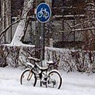 Fahrrad im Schnee