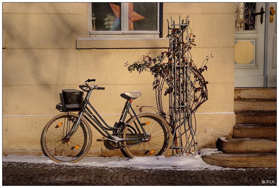 Fahrrad im Schnee