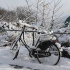 Fahrrad im Schnee ( Hamburg Hafen 2010)