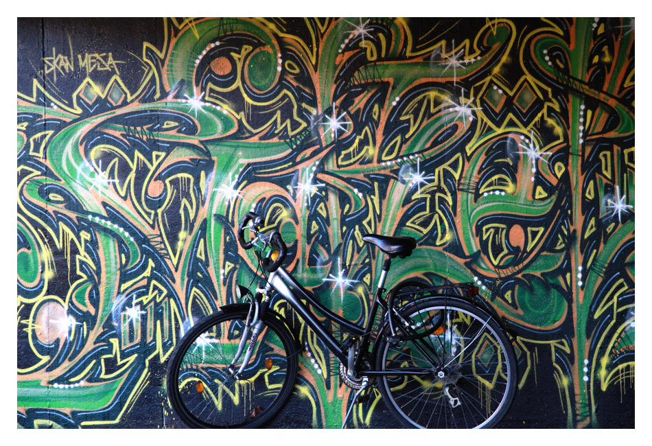 Fahrrad mit Graffiti