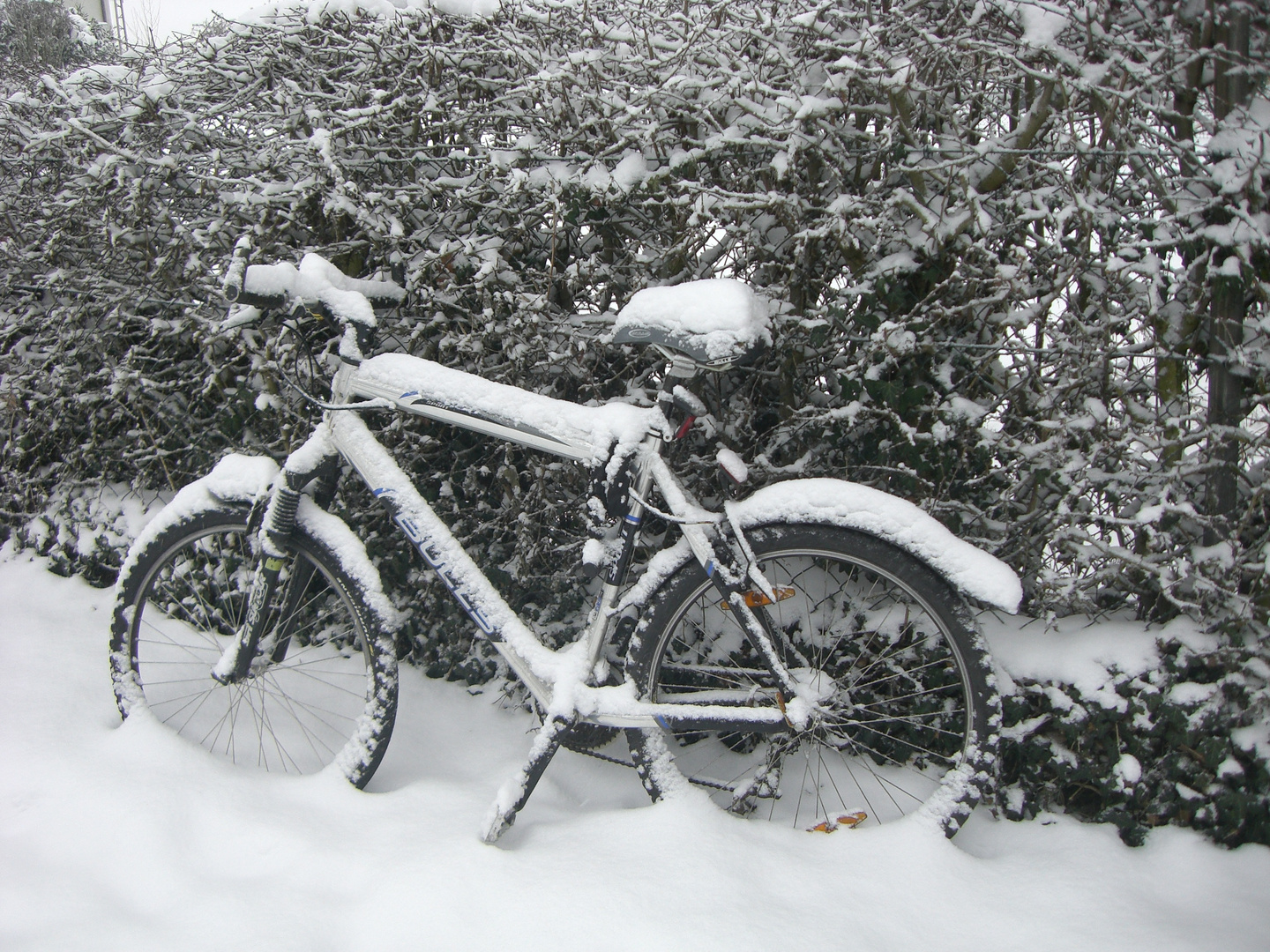 fahrrad mit schneekette