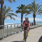 Fahrradfahrer (ich) in Port de Alcudia