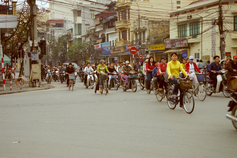 Fahrradfahrer in Hanoi