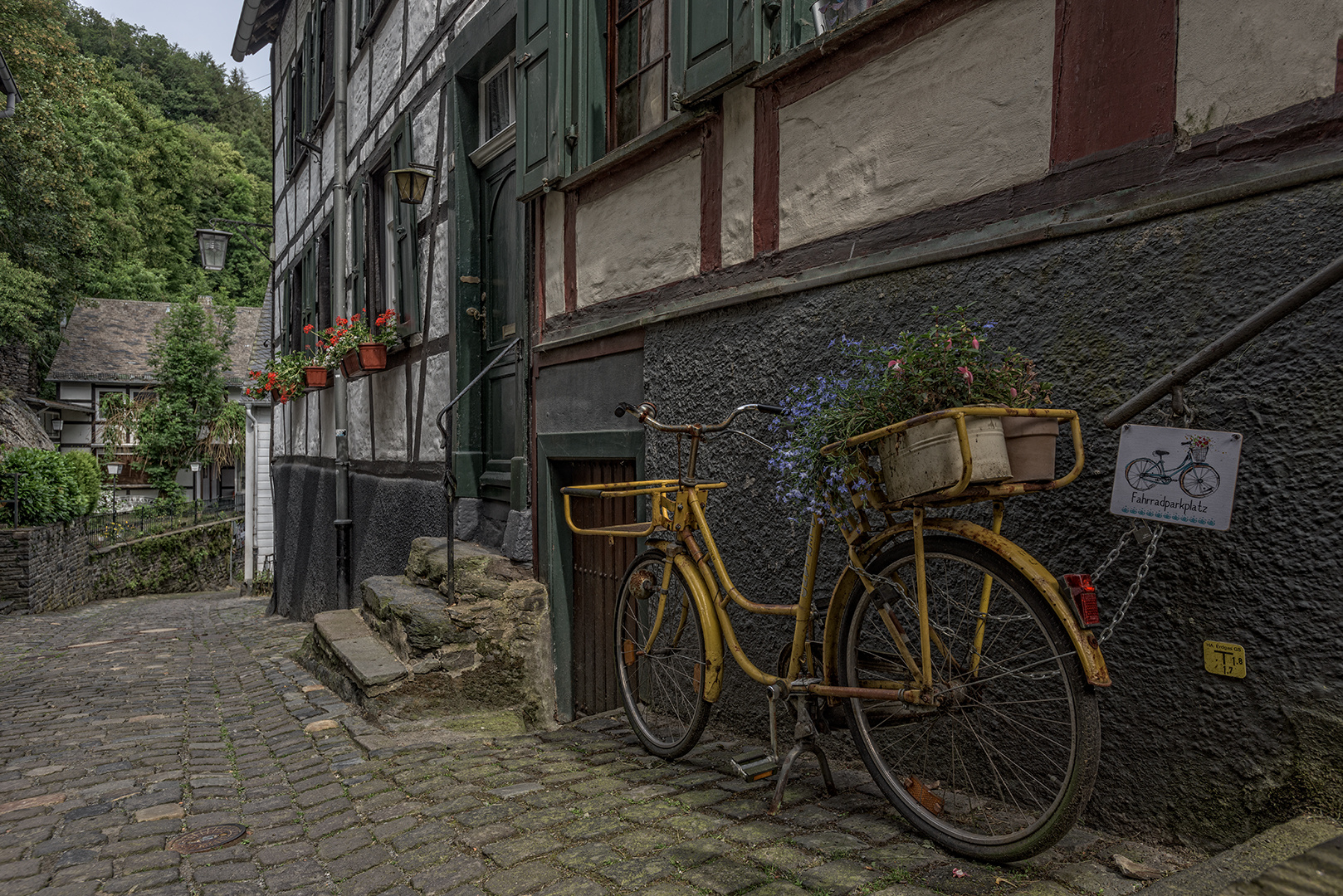 Fahrradparkplatz in Monschau