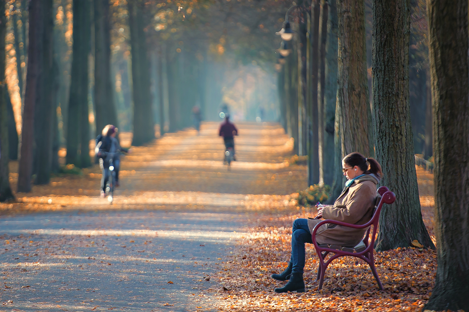 Fahrradpromenade herbstet