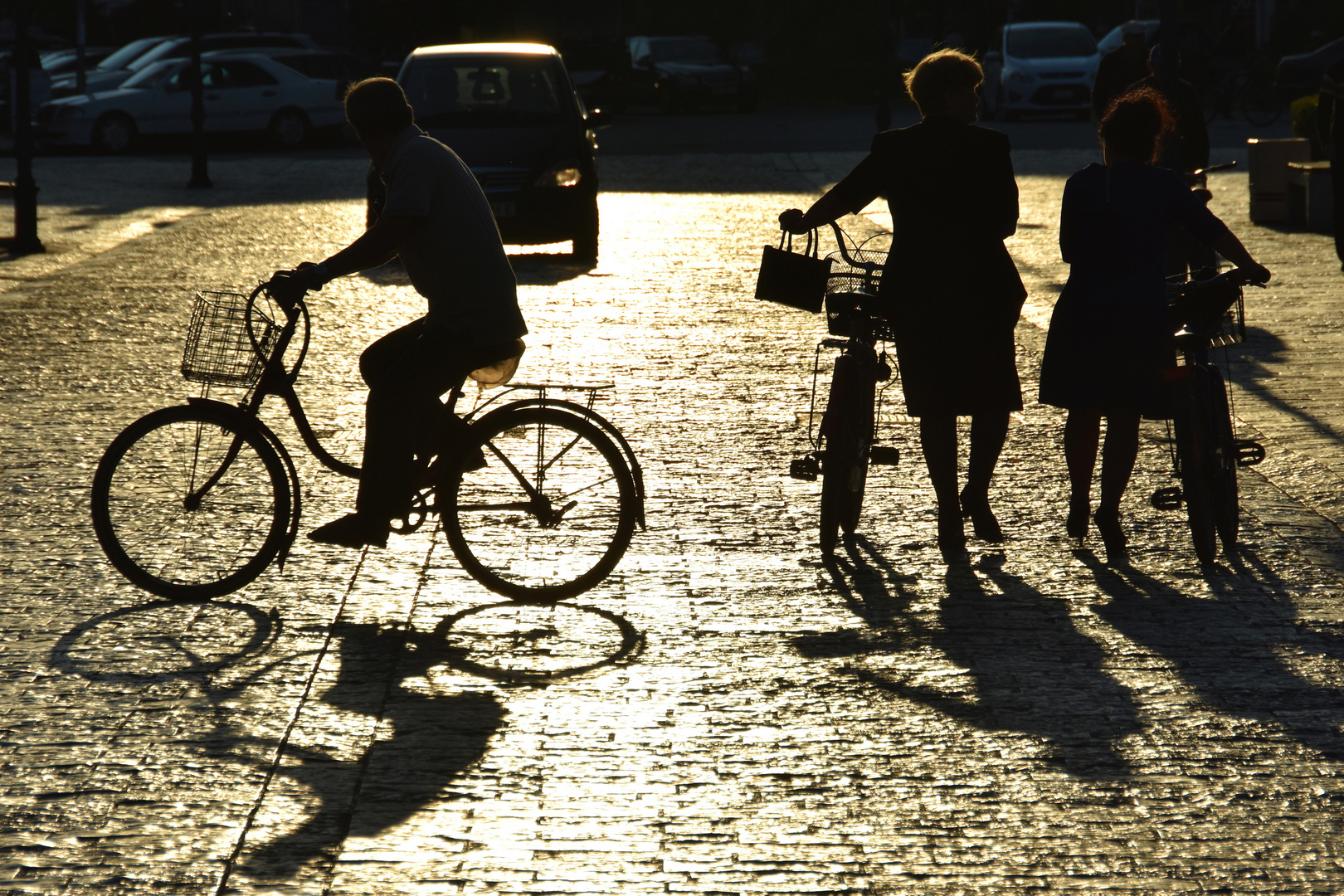 Fahrräder am Abend