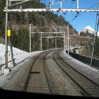 Fahrt auf der Gotthardbergstrecke zwischen Faido und Rodi