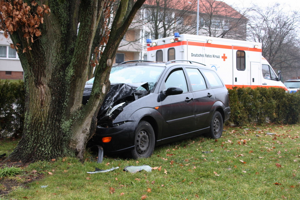 Fahrt endet am Baum