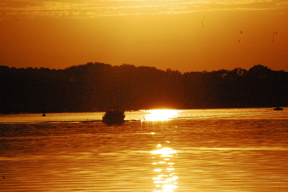 Fahrt in den Sonnenuntergang