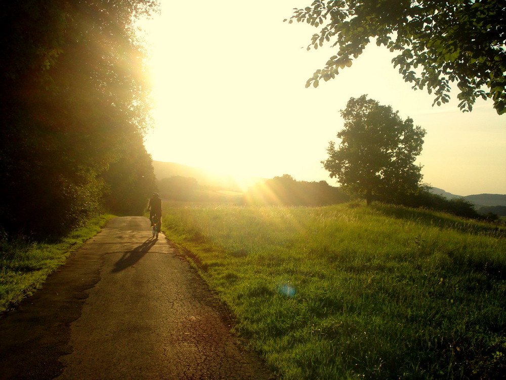 Fahrt in den Sonnenuntergang