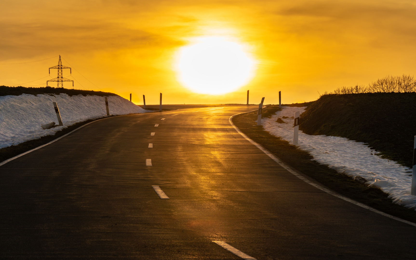 Fahrt in den Sonnenuntergang 