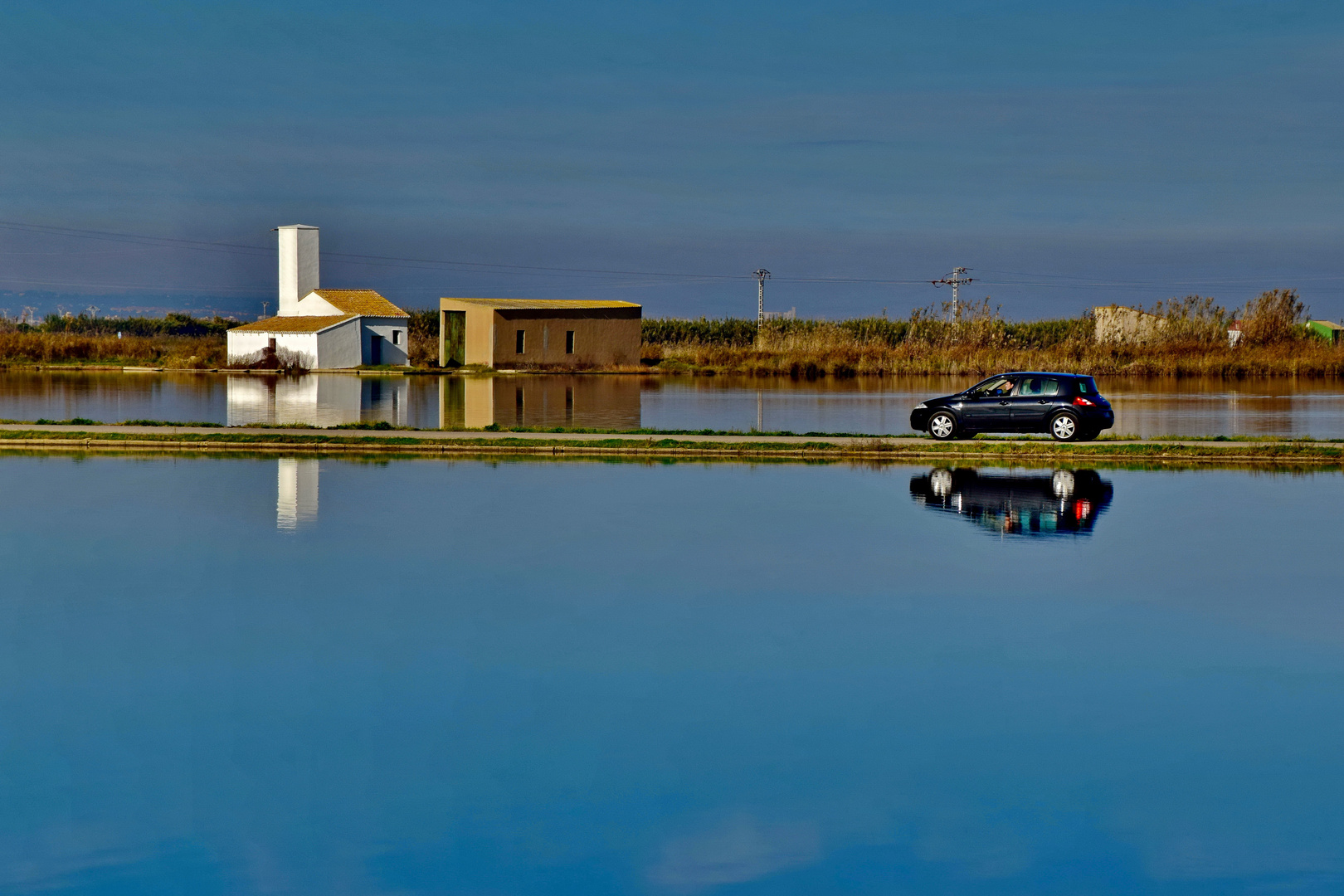 Fahrt über die Albufera Reisfelder