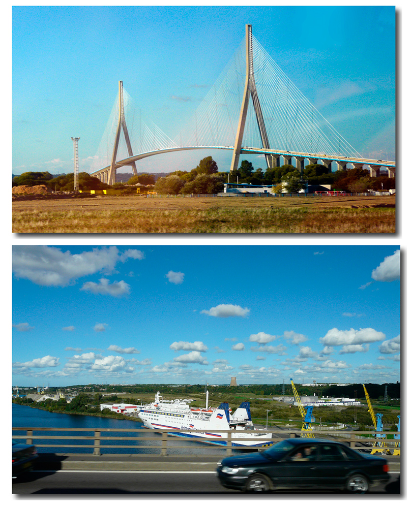 Fahrt über die Pont-de-Normandie