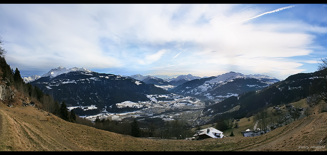 Falera mit Sicht nach Ilanz