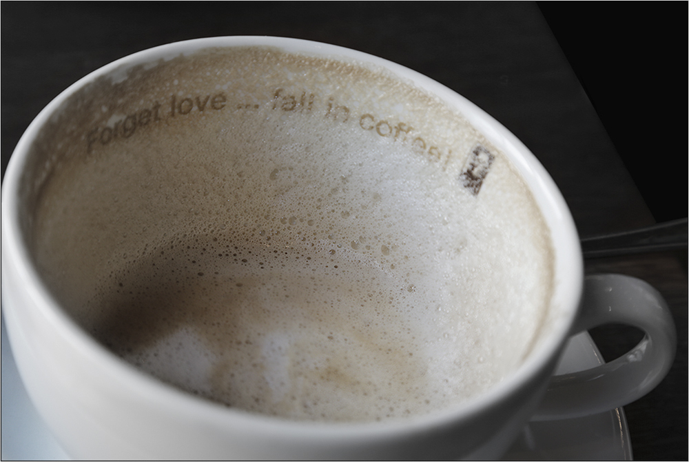 ... fall in coffee ...