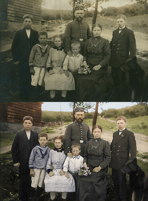 Familie 1915 - Vorher+Nacher