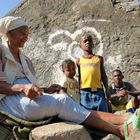 Familie am Straßenrand auf Cabo Verde