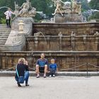 Familienbild im Schloßpark von Cesky Krumlov - Tschechien / Südböhmen