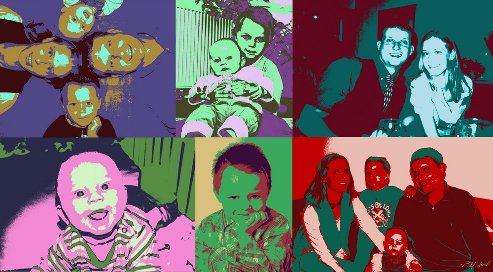 Familiencollage im Warhol Stil