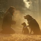 Familienfoto im Winterlicht