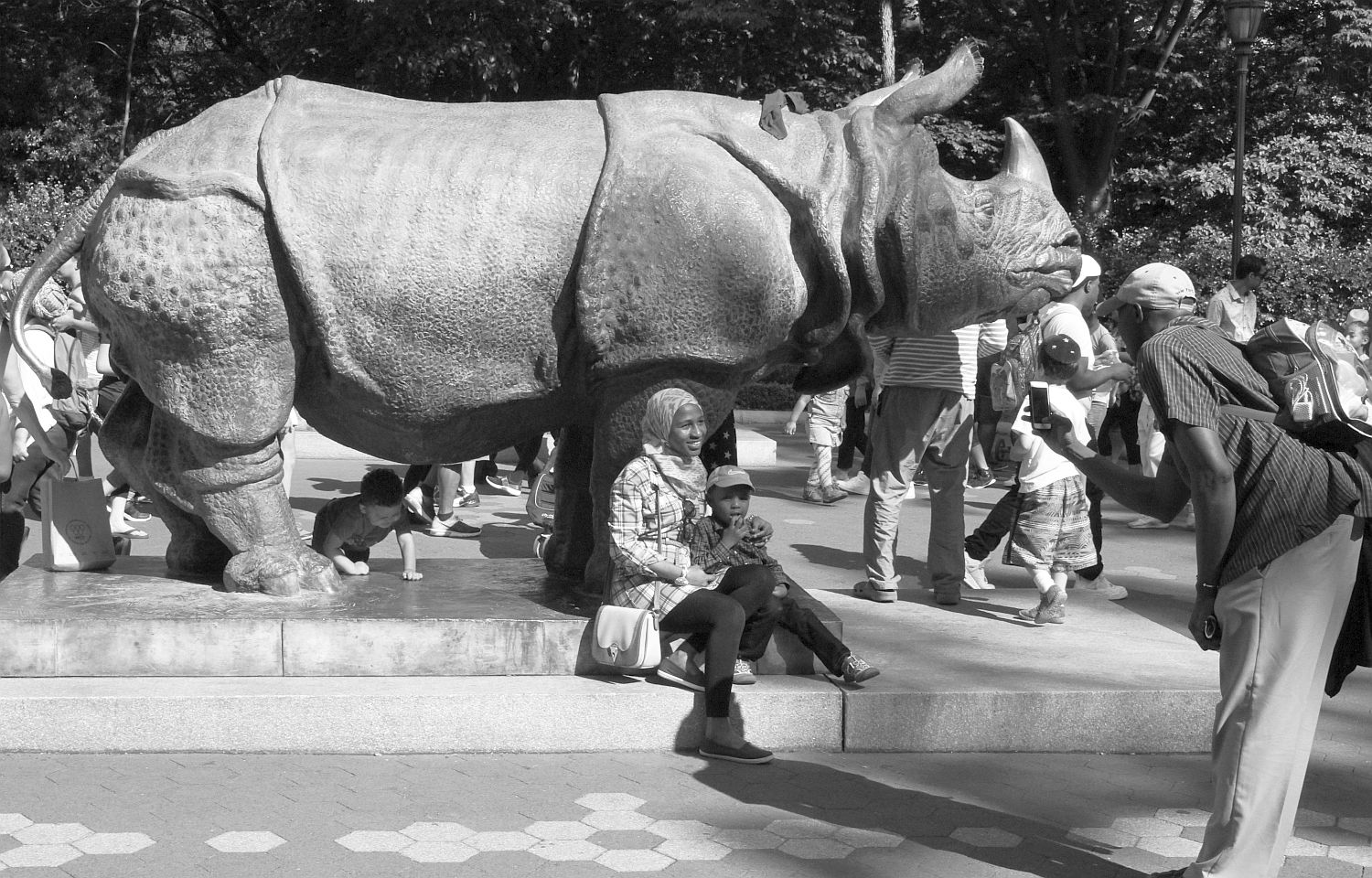 Familienfoto mit Rhino