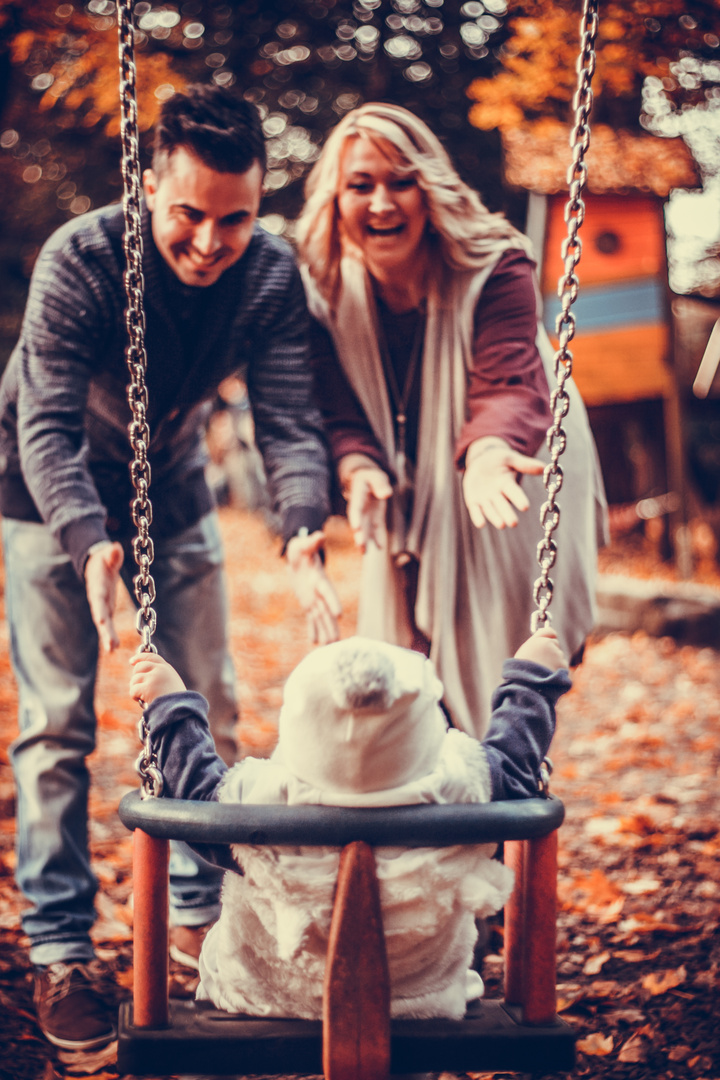 Familienglück im Herbst