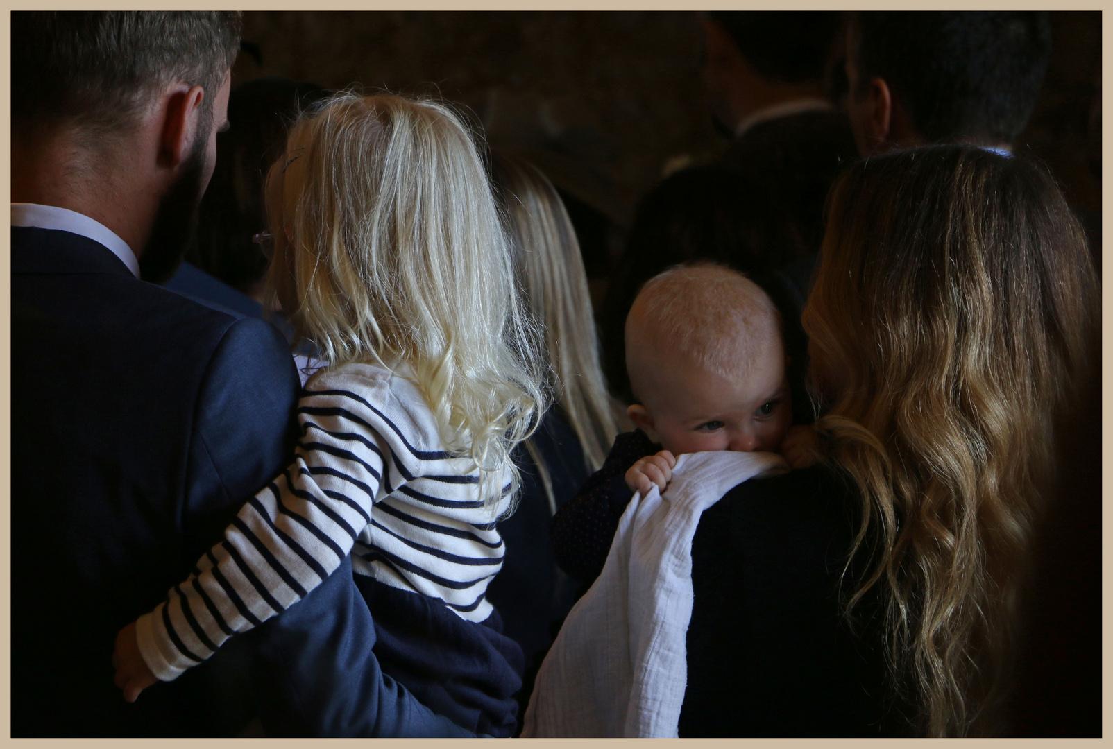 family at a wedding