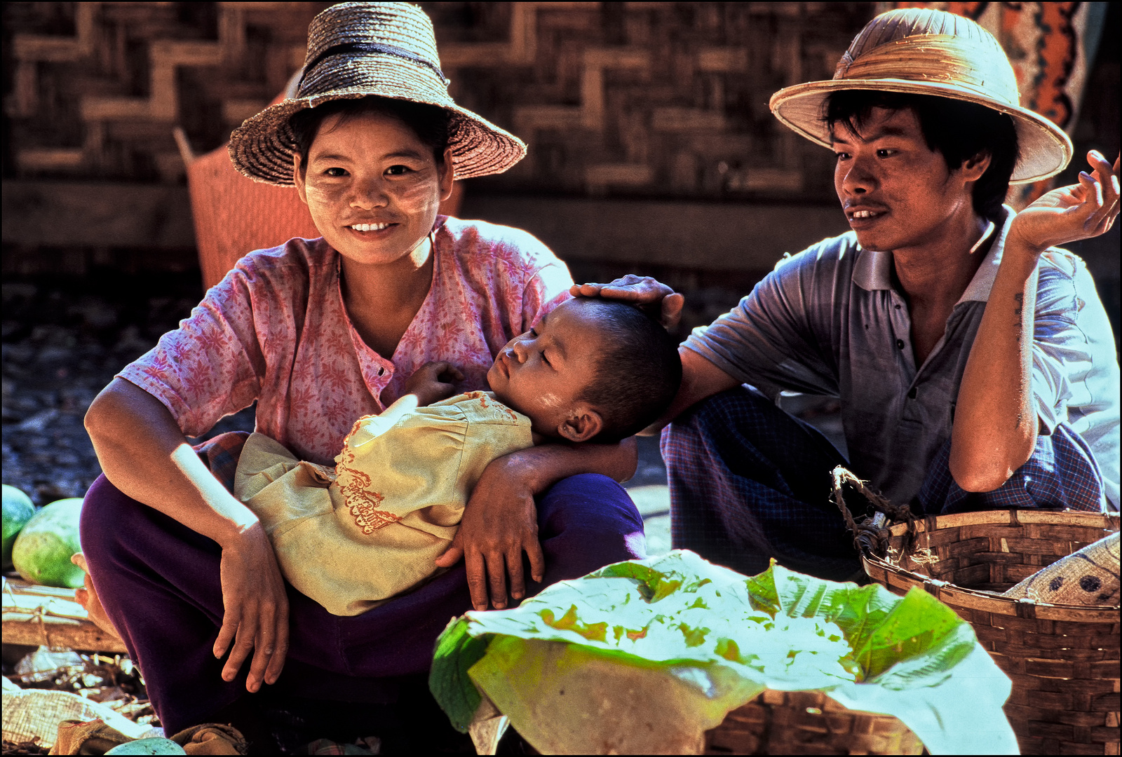 Family at the Market. Hsipaw, Shan State, Myanmar.